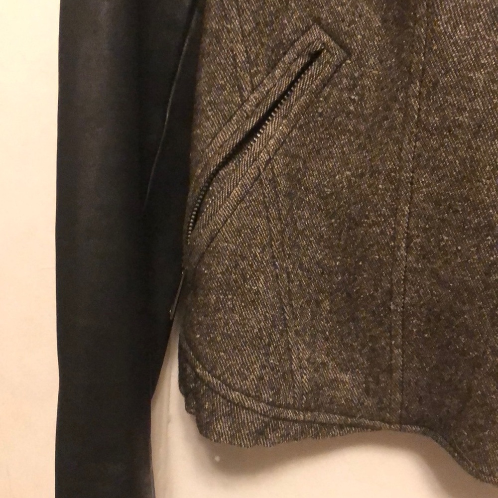 [burberry brit] contrast sleeve biker jacket - Picture 6 of 8
